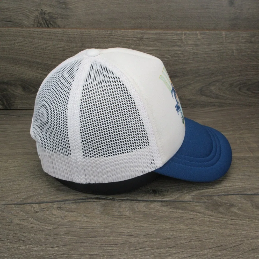 Rip Curl Hat Cap Mens Snap Back Blue White Hawaii Surfing Low Profile Trucker